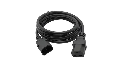 Power Cord, IEC C13 to C14, 3x18AWGx1.8m, 100-240V, 3 Wire, Black