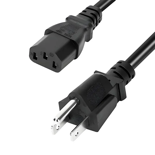 power cord iec c13 to nema 5 15p 3x16awgx5m 100 240v 3 wire black factory