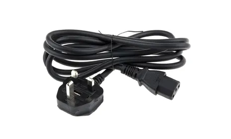 Power Cord, IEC C13 to UK, 3x1.5mm²x1.8m, 100-240V, 3 Wire, Black