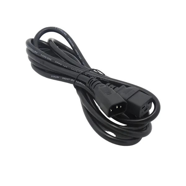 power cord iec c19 to c14 3x16awgx2m 100 240v 3 wire black company