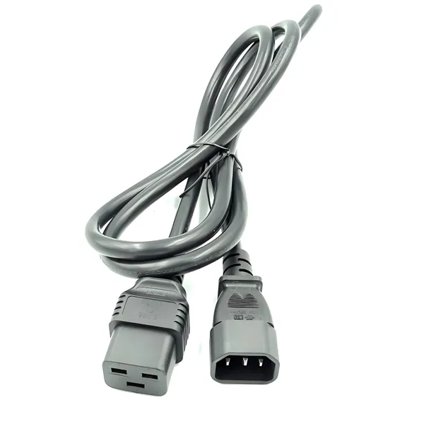 power cord iec c19 to c14 3x16awgx2m 100 240v 3 wire black manufacturer