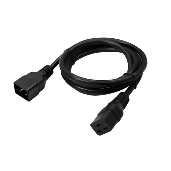 power cord iec c19 to c20 3x14awgx3m 100 240v 3 wire black manufacturer